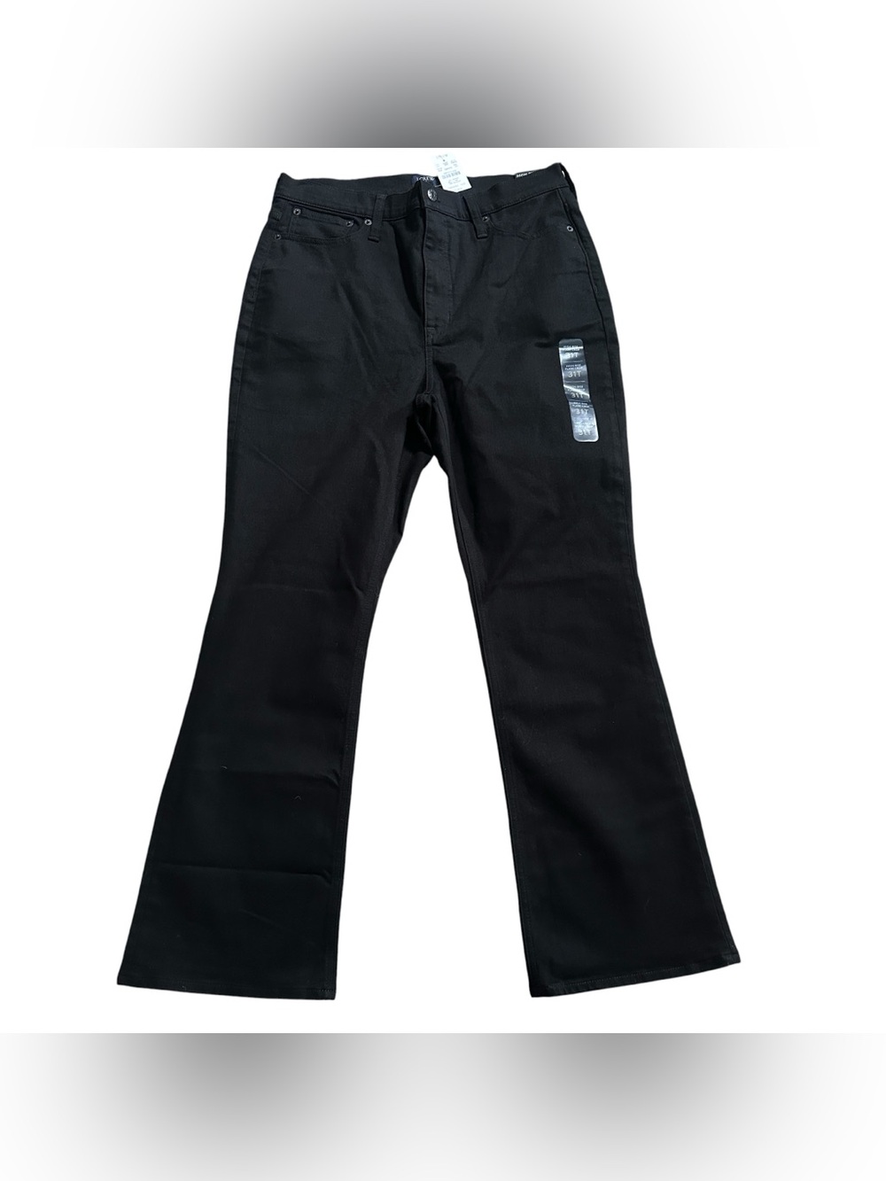 NWT J.Crew High Rise Flare Crop Black Denim‎ Jeans Womens Size 31 Tall